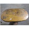 Image 2 : WOODEN TABLE (TREE BURL BASE) *35" H, TABLE 26" X 14"*