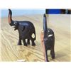 Image 2 : WOODEN ELEPHANTS (W/WHITE TUSKS), *5" AFRICAN HARDWOOD*