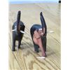 Image 3 : WOODEN ELEPHANTS (W/WHITE TUSKS), *5" AFRICAN HARDWOOD*