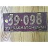 Image 1 : LICENSE PLATE (SASKATCHEWAN) *1938