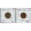 Image 1 : LOT OF 2 CNDN 1 CENT PCS *1931 & 1958*