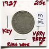 Image 1 : 1927 CNDN 25 CENT PC *RARE* (SILVER)
