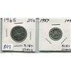 Image 1 : LOT OF 2 1965 CNDN 25 CENT PC & 1957 CNDN 10 CENT PC