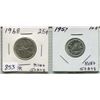 Image 1 : LOT OF 2 1968 CNDN 25 CENT PC & 1957 CNDN 10 CENT PC