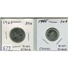 Image 1 : LOT OF 2 1965 CNDN 25 CENT PC & 1965 CNDN 10 CENT PC