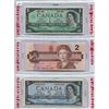 Image 1 : LOT OF 3 CNDN BANK NOTES  (1967 ONE DOLLAR, 1986 TWO DOLLAR & 1954 FIVE DOLLAR)