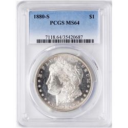 1880-S $1 Morgan Silver Dollar Coin PCGS MS64