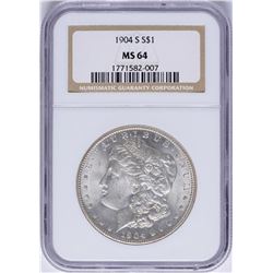 1904-S $1 Morgan Silver Dollar Coin NGC MS64