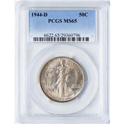 1944-D Walking Liberty Half Dollar Coin PCGS MS65