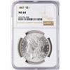 Image 1 : 1887 $1 Morgan Silver Dollar Coin NGC MS64