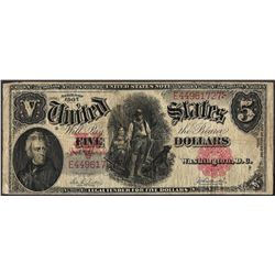 1907 $5 Woodchopper Legal Tender Note