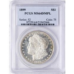 1899 $1 Morgan Silver Dollar Coin PCGS MS64DMPL
