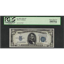 1934A $5 Silver Certificate Note Fr.1651 PCGS Choice About New 58PPQ