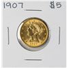 Image 1 : 1907 $5 Liberty Head Half Eagle Gold Coin