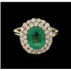 Image 1 : 14KT Yellow Gold 2.63 ctw Emerald and Diamond Ring