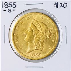 1855-S $20 Liberty Head Double Eagle Gold Coin