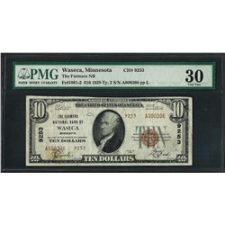 1929 $10 National Currency Note Waseca, MN CH# 9253 PMG Very Fine 30