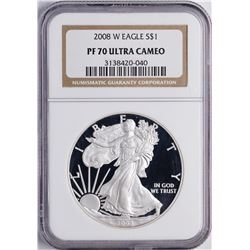 2008 $1 American Silver Eagle Proof Coin PCGS PF70 Ultra Cameo