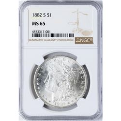 1882-S $1 Morgan Silver Dollar Coin NGC MS65