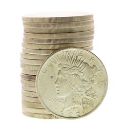 Roll of (20) Brilliant Uncirculated 1922 $1 Peace Silver Dollar Coins