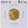 Image 1 : 1914-D $2 1/2 Indian Head Quarter Eagle Gold Coin