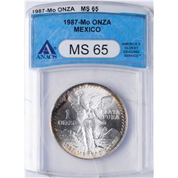 1987-Mo Mexico Libertad Silver Coin ANACS MS65