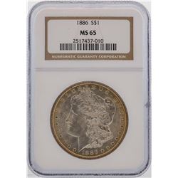 1886 $1 Morgan Silver Dollar Coin NGC MS65