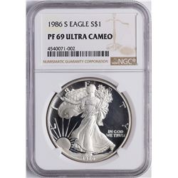 1986-S $1 American Silver Eagle Proof Coin PCGS PF69 Ultra Cameo