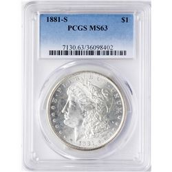 1881-S $1 Morgan Silver Dollar Coin PCGS MS63
