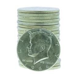 Roll of (20) Brilliant Uncirculated 1964 Kennedy Half Dollar Coins