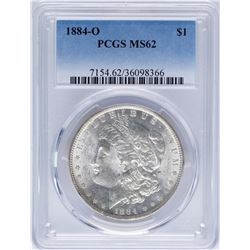 1884-O $1 Morgan Silver Dollar Coin PCGS MS62