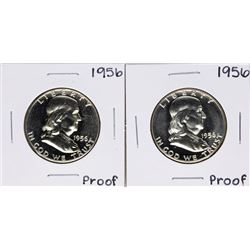 Lot of (2) 1956 Proof Franklin Half Dollar Coins