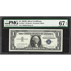 1957B $1 Silver Certificate STAR Note Fr.1621* PMG Superb Gem Uncirculated 67PPQ