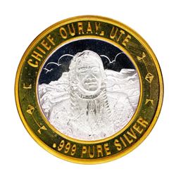 .999 Silver Chief Ouray, UTE $10 Casino Limited Native American Series Gaming To
