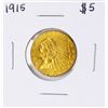 Image 1 : 1915 $5 Indian Head Half Eagle Gold Coin