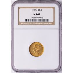 1895 $2 1/2 Liberty Head Quarter Eagle Gold Coin NGC MS61