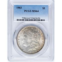 1903 $1 Morgan Silver Dollar Coin PCGS MS64