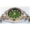 Image 5 : Rolex Ladies Two Tone Green Vignette Diamond Datejust Wristwatch