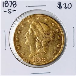 1878-S $20 Liberty Head Double Eagle Gold Coin