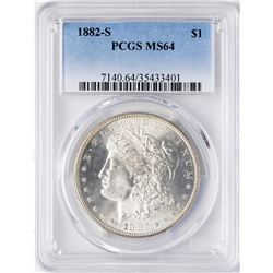 1882-S $1 Morgan Silver Dollar Coin PCGS MS64