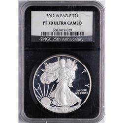 2012-W $1 American Silver Eagle Proof Coin NGC PF70 Ultra Cameo