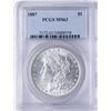 Image 1 : 1887 $1 Morgan Silver Dollar Coin PCGS MS63