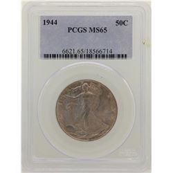 1944 Walking Liberty Half Dollar Coin NGC MS65