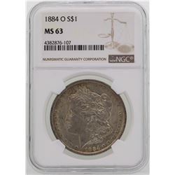 1884-O $1 Morgan Silver Dollar Coin NGC MS63