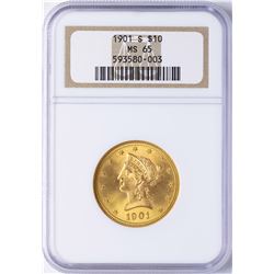 1901-S $10 Liberty Head Eagle Gold Coin NGC MS65