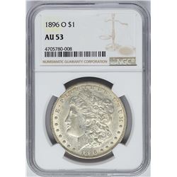 1896-O $1 Morgan Silver Dollar Coin NGC AU53