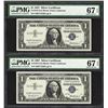 Image 1 : Lot of (2) Consec. 1957 $1 Silver Certificate Notes PMG Superb Gem Unc 67PPQ