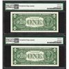 Image 2 : Lot of (2) Consec. 1957 $1 Silver Certificate Notes PMG Superb Gem Unc 67PPQ