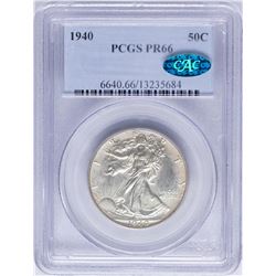 1940 Walking Liberty Half Dollar Proof Coin PCGS PR66 CAC