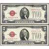 Image 1 : Lot of (2) 1928G $2 Legal Tender Notes